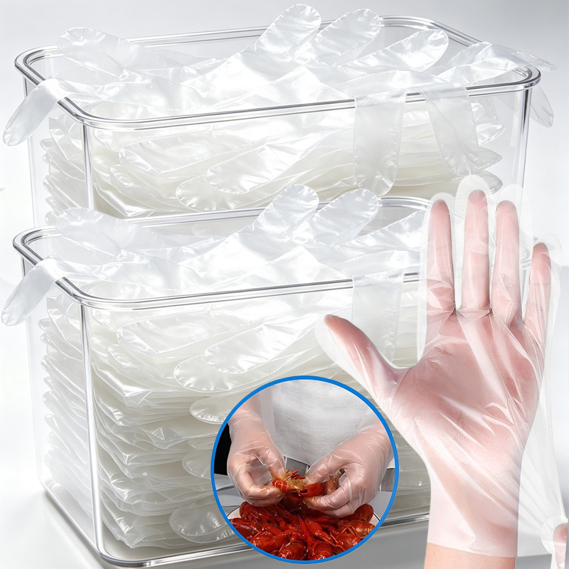 Meal Prep Chef - Przezroczyste jednorazowe rękawiczki plastikowe bez lateksu,
