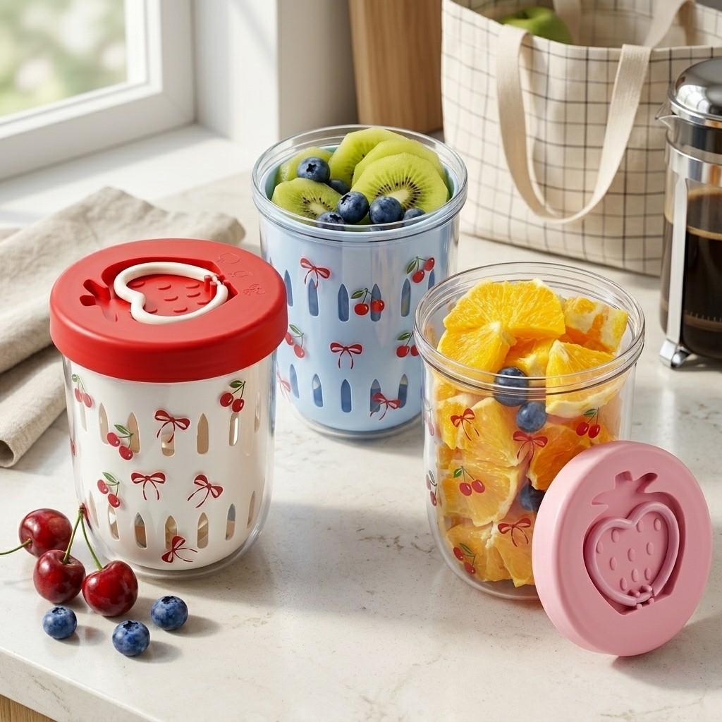 Meal Prep Or Prep Meal - Plastikowy pojemnik na sałatkę z pokrywką
