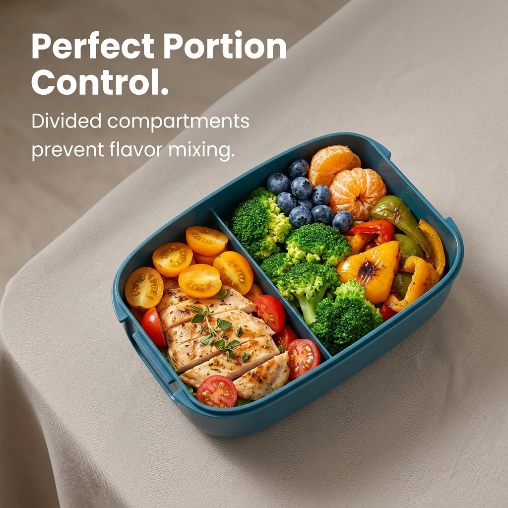 Pojemnik na lunch z 2 przegród – Meal Prep Or Prep Meal recenzja i cena